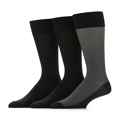 Stafford Microfiber Mens 3 Pair Big and Tall Crew Socks