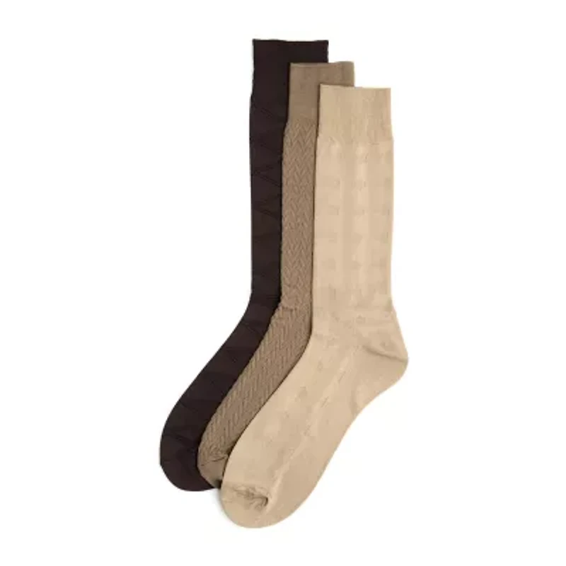 Stafford Microfiber Mens 3 Pair Big and Tall Crew Socks