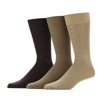 Stafford Microfiber Mens 3 Pair Big and Tall Crew Socks