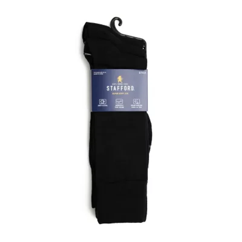 Stafford Super Soft Lux Mens 3 Pair Big and Tall Crew Socks