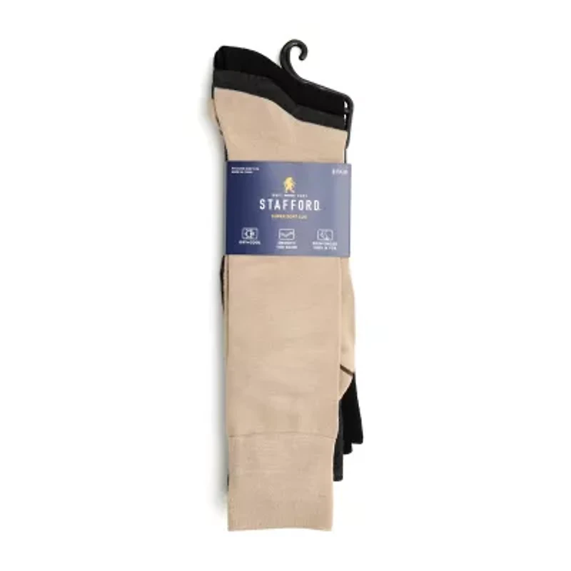 Stafford Super Soft Lux Mens 3 Pair Big and Tall Crew Socks