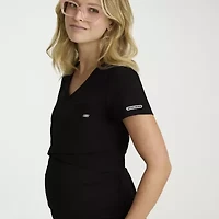 Skechers Skt269 Bloom 1-Pocket Maternity Top Womens Plus V Neck Short Sleeve Stretch Fabric Moisture Wicking Scrub