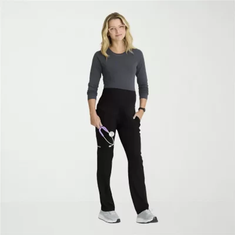 Skechers Skp705 Nurture 7-Pocket Maternity Straight Leg Womens Plus Stretch Fabric Moisture Wicking Scrub Pant