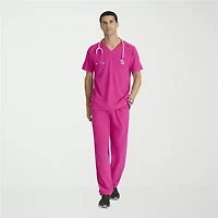 Barco One Bot195 Velocity 2-Pocket Mens V Neck Short Sleeve Stretch Fabric Moisture Wicking Scrub Top