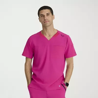 Barco One Bot195 Velocity 2-Pocket Mens Big and Tall V Neck Short Sleeve Stretch Fabric Moisture Wicking Scrub Top