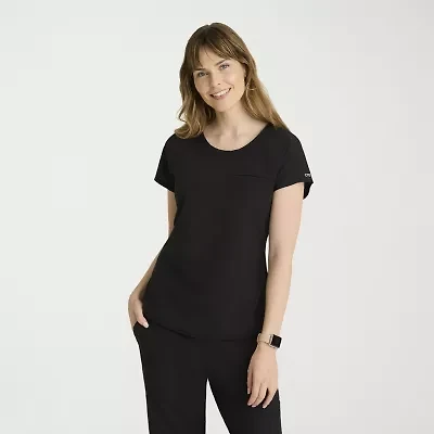 Barco One Bot273 Swing 1-Pocket Raglan Sleeve Tuck-In Womens Plus Tall Crew Neck Short Stretch Fabric Moisture Wicking Scrub Top