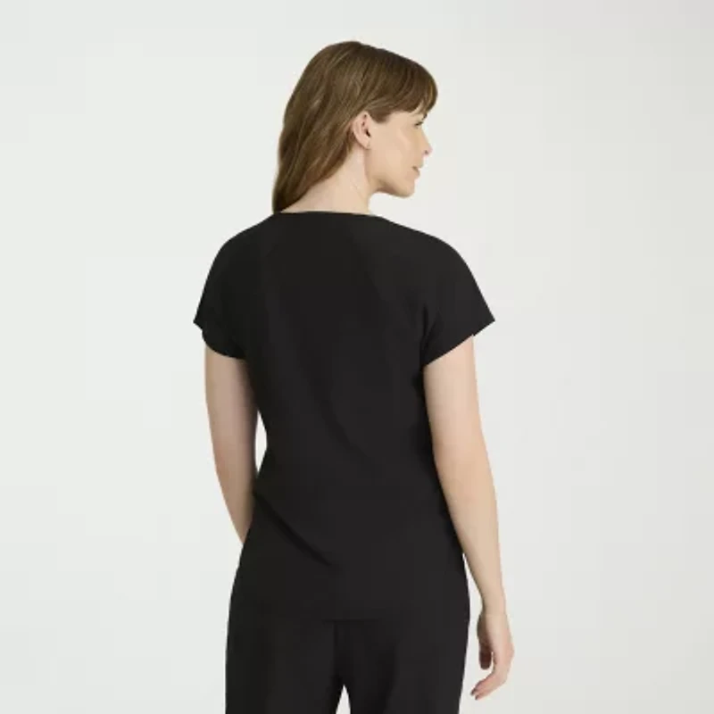 Barco One Bot273 Swing 1-Pocket Raglan Sleeve Tuck-In Womens Plus Tall Crew Neck Short Stretch Fabric Moisture Wicking Scrub Top