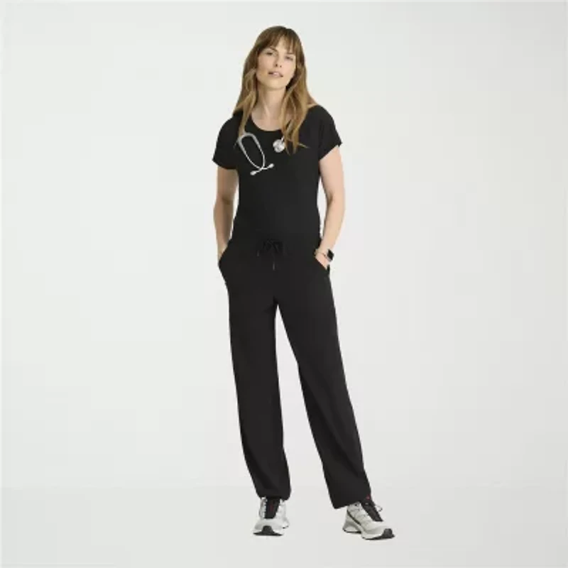 Barco One Bot273 Swing 1-Pocket Raglan Sleeve Tuck-In Womens Plus Tall Crew Neck Short Stretch Fabric Moisture Wicking Scrub Top