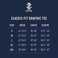 IZOD Saltwater Soft Wash Mens Crew Neck Short Sleeve Classic Fit Graphic T-Shirt