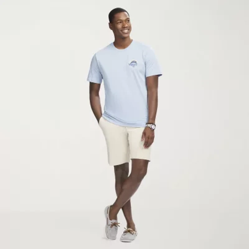 IZOD Saltwater Soft Wash Mens Crew Neck Short Sleeve Classic Fit Graphic T-Shirt