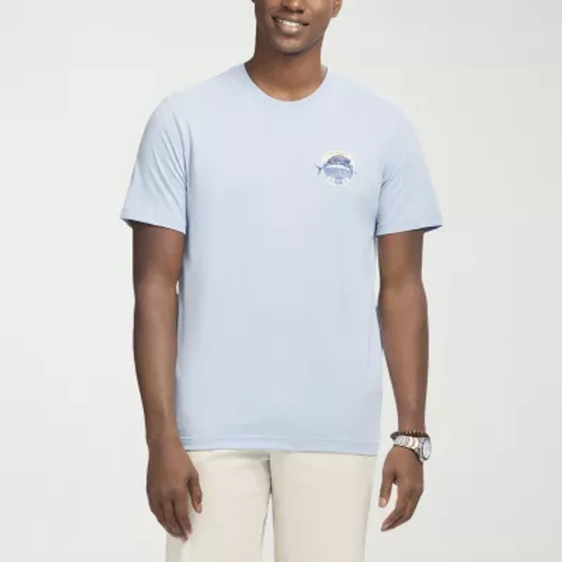 IZOD Saltwater Soft Wash Mens Crew Neck Short Sleeve Classic Fit Graphic T-Shirt