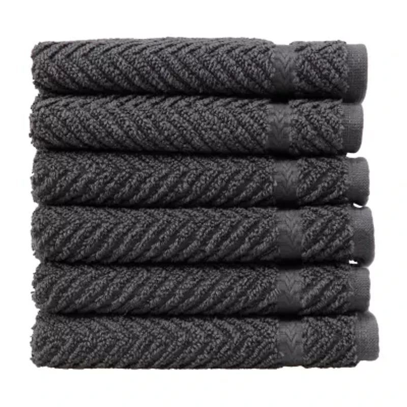 Linum Home Textiles Herringbone 6-pc. Quick Dry Washcloth