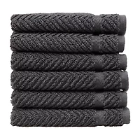 Linum Home Textiles Herringbone 6-pc. Quick Dry Washcloth