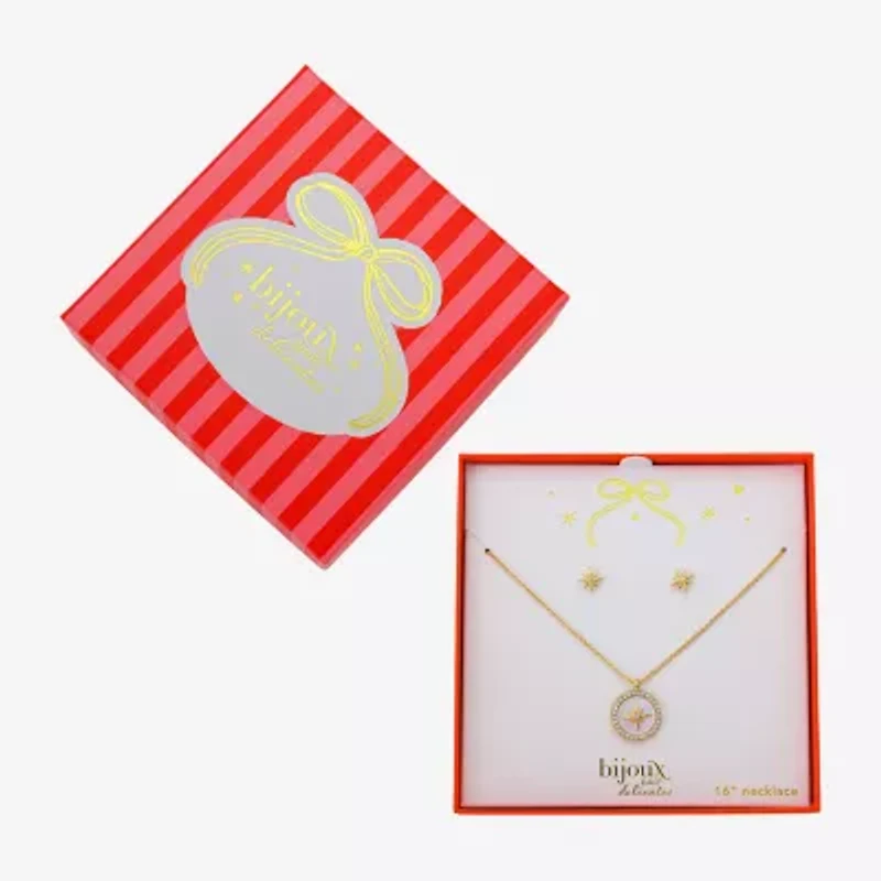 Bijoux Bar Delicates Gold Tone Womens Red Glass Star 2-pc. Jewelry Set