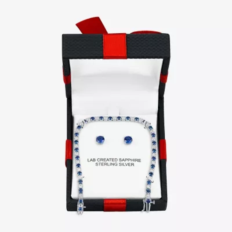 Womens Lab Created Blue Sapphire Sterling Silver 2-pc. Jewelry Set
