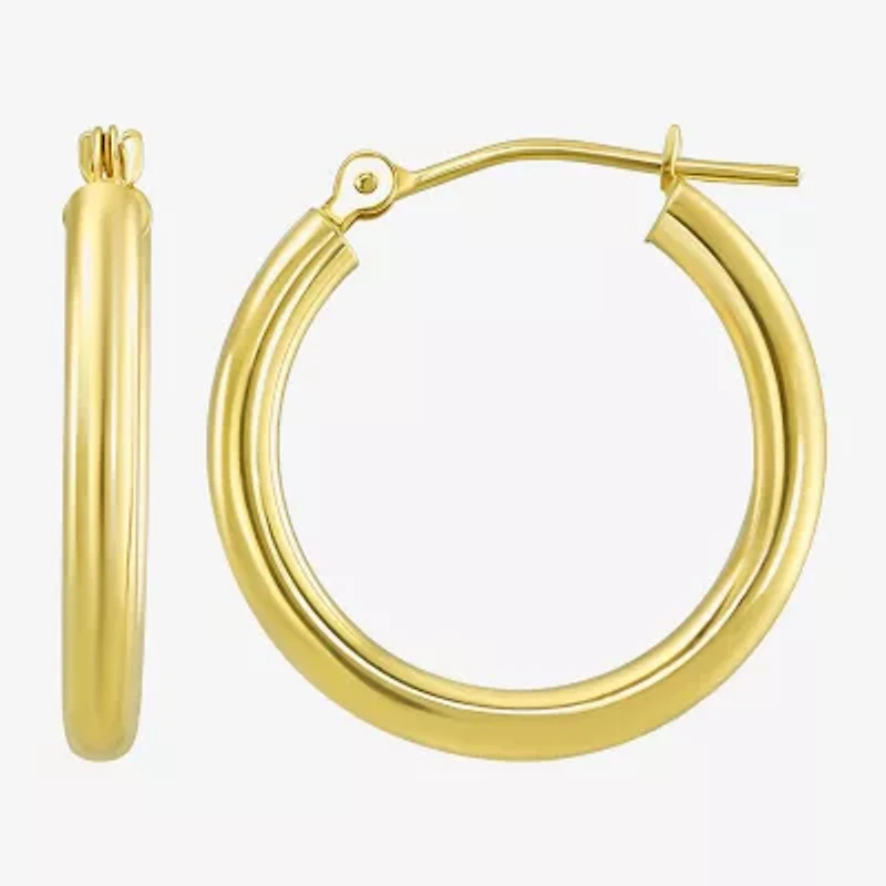 Womens 10K Gold Sterling Silver Oval Round 2 Pair Earring Set
