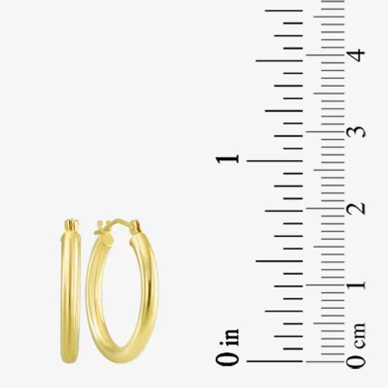 Womens 10K Gold Sterling Silver Oval Round 2 Pair Earring Set