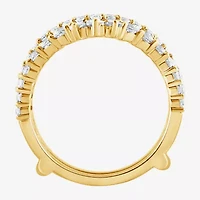 (F / Vs2) Womens 2 CT. T.W. Lab Grown White Diamond 10K Gold Ring Guard