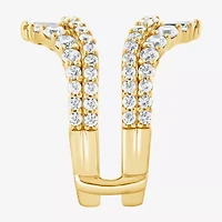 (F / Vs2) Womens 2 CT. T.W. Lab Grown White Diamond 10K Gold Ring Guard