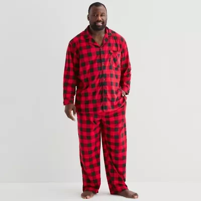 St. John's Bay Mens Long Sleeve 2-pc. Big and Tall Pajama Sets