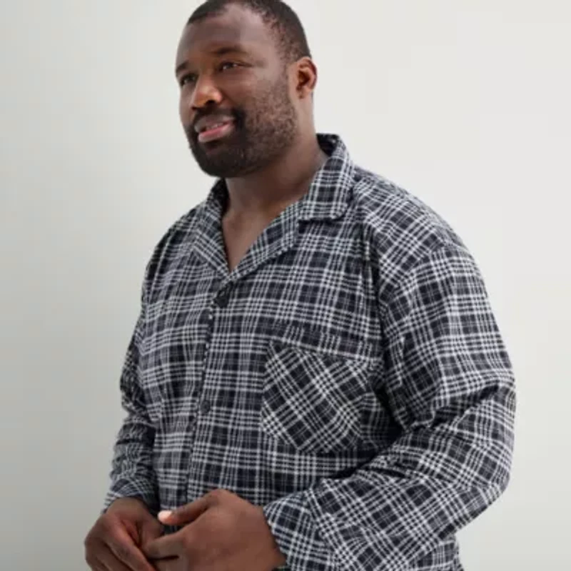 St. John's Bay Mens Long Sleeve 2-pc. Big and Tall Pajama Sets