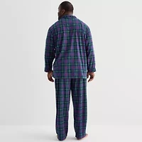 St. John's Bay Mens Fleece Long Sleeve 2-pc. Big and Tall Pajama Sets