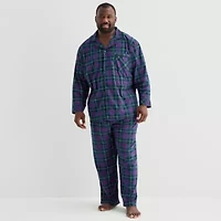 St. John's Bay Mens Fleece Long Sleeve 2-pc. Big and Tall Pajama Sets