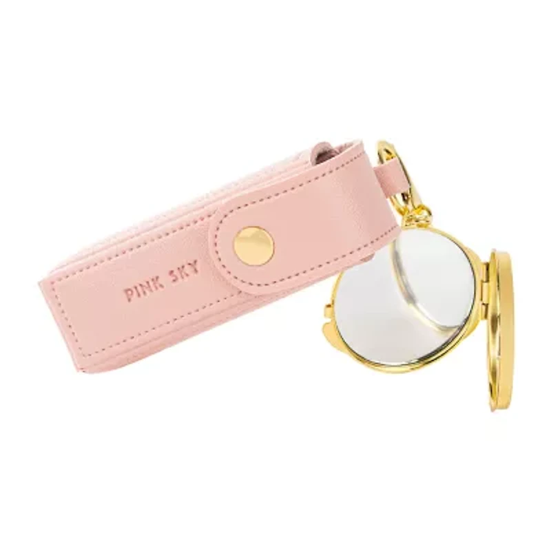 Pink Sky Lipstick Holder & Compact Key Ring Set