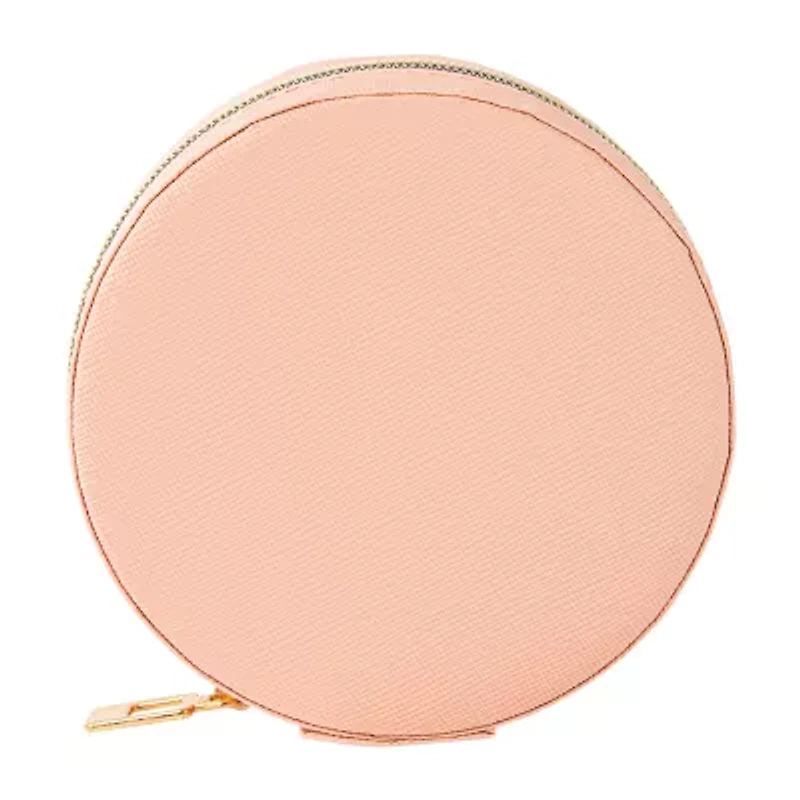 Pink Sky 3-Compartment Round Jewelry Case