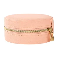 Pink Sky 3-Compartment Round Jewelry Case