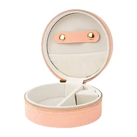 Pink Sky 3-Compartment Round Jewelry Case