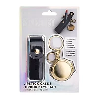 Pink Sky Lipstick Holder & Compact Key Ring Set