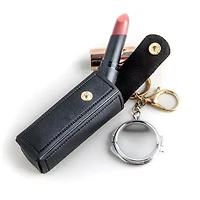 Pink Sky Lipstick Holder & Compact Key Ring Set