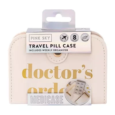 Pink Sky Doctor's Orders Compact Travel Pill Case