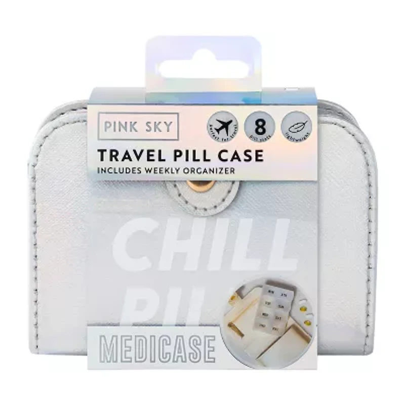 Pink Sky Chill Pills Compact Travel Pill Case