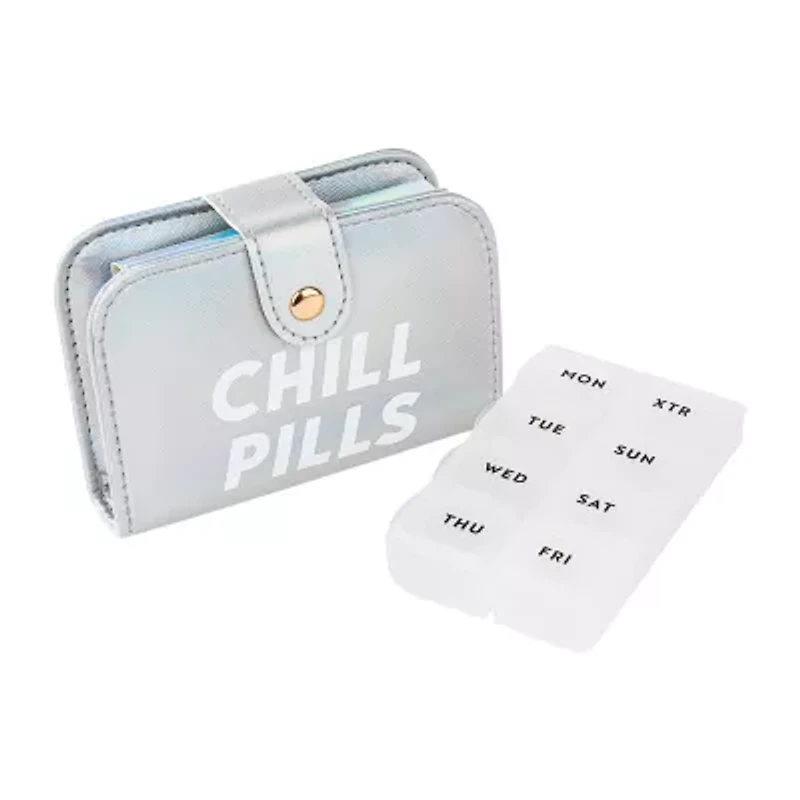 Pink Sky Chill Pills Compact Travel Pill Case