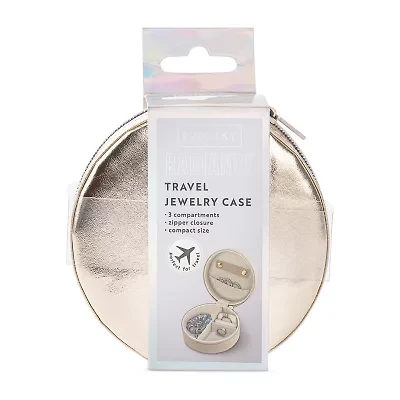 Pink Sky 3-Compartment Round Jewelry Case