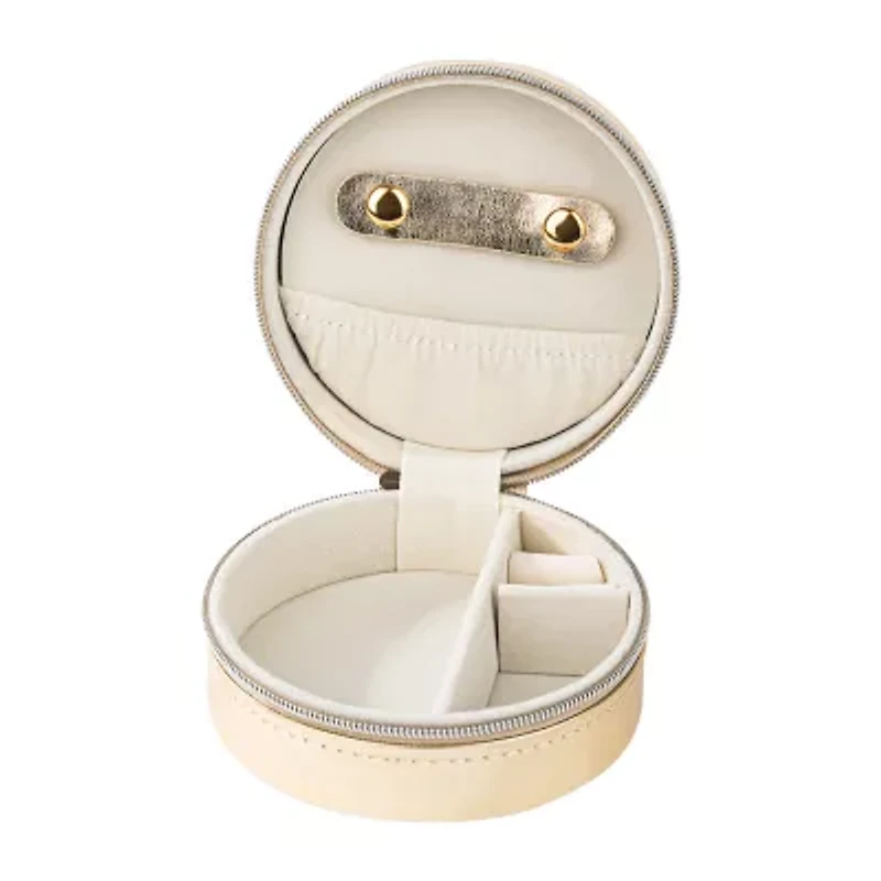 Pink Sky 3-Compartment Round Jewelry Case