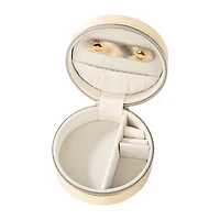 Pink Sky 3-Compartment Round Jewelry Case