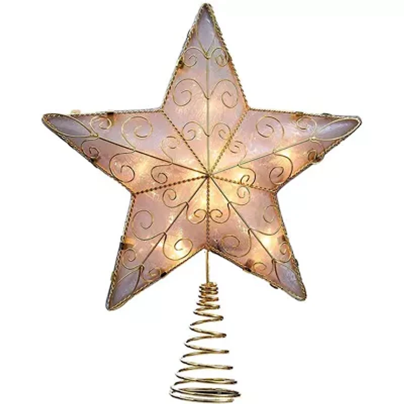 Kurt Adler Gold Reflector Lighted Star Christmas Tree Topper