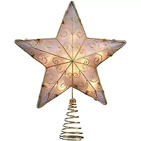 Kurt Adler Gold Reflector Lighted Star Christmas Tree Topper