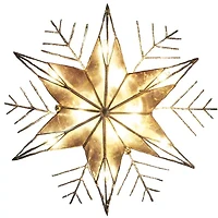 Kurt Adler 10" Silver Wire Capiz Snowflake Lighted Christmas Tree Topper