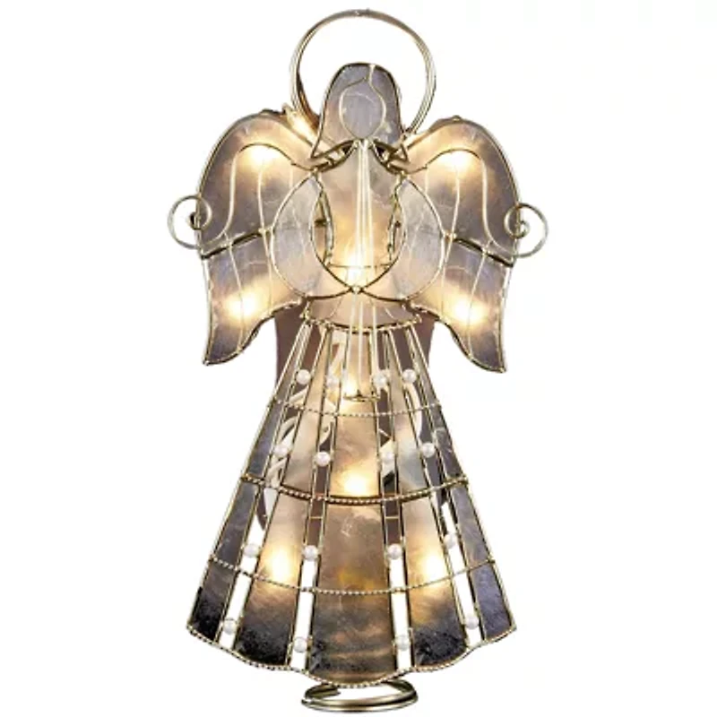 Kurt Adler 10-Light 9.75" Capiz Angel Tree Topper