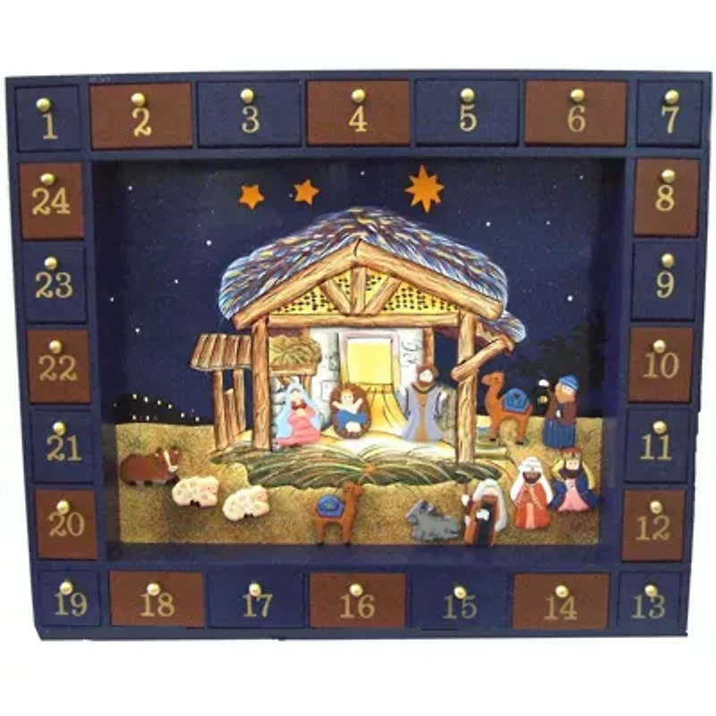 Kurt Adler 16.75-Inch Nativity Advent Calendar 25 Pieces