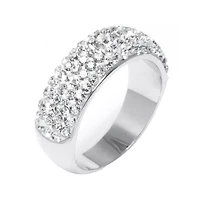 Sparkle Allure Womens 4MM White Crystal Pure Silver Over Brass Band