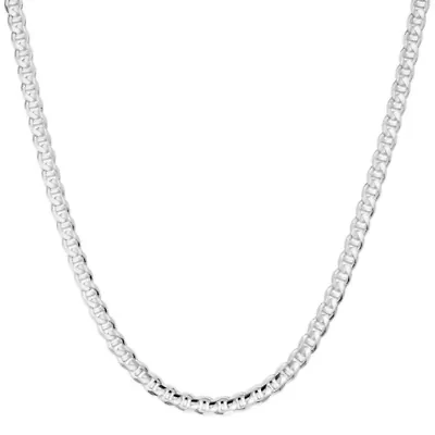 Made in Italy Mens Sterling Silver 24" Cheval Chain Necklace