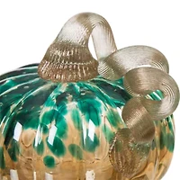 Glitzhome Glitter 5" Glass Pumpkin