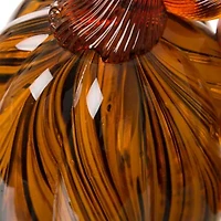 Glitzhome Striped Glass Pumpkin Thanksgiving Tabletop Decor