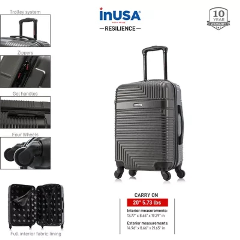 InUSA Resilience 20" Carry-On Hardside Lightweight Spinner Luggage