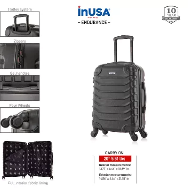 InUSA Endurance 20" Carry-On Hardside Lightweight Spinner Luggage